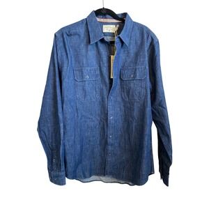 The Normal Brand Danny Denim Shirt Blue Long Sleeve Button Up‎ Size Large